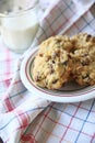 Chocolate and butterscotch chip cookies with milkÃÂ 