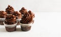 Chocolate cacao cupcakes holidays and happy birthday day concept Royalty Free Stock Photo