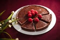 Chocolate cake with raspberry Royalty Free Stock Photo