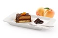 Chocolate cake with apricot Royalty Free Stock Photo