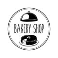 Chocolate Cake. Baker Badge. Bakery Label Vector Illustration Isolated On White