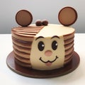 Teddy Bear Chocolate Cake: Graphic Lines And Cheese Veneer Panels