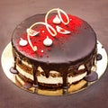 Chocolate cake, a beautifully decorated cake, a piece of cake