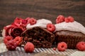 Chocolate cake with berries Royalty Free Stock Photo