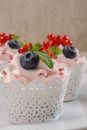 Chocolate cake with berries. Rustic, orginic food