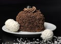 Chocolate cake with bounty balls