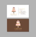 Chocolate Cake Business Card Design with Dessert