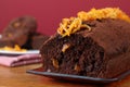 Chocolate cake with candied orange peel