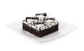 Chocolate cake with chocolat isolated on white Royalty Free Stock Photo