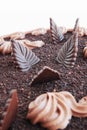 Chocolate cake, closeup Royalty Free Stock Photo