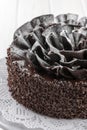 Chocolate cake closeup