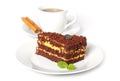 Chocolate cake with a cup of coffee Royalty Free Stock Photo