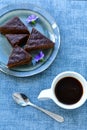 Chocolate cake and cup of coffee Royalty Free Stock Photo