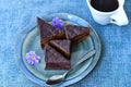 Chocolate cake and cup of coffee Royalty Free Stock Photo