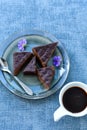 Chocolate cake and cup of coffee Royalty Free Stock Photo