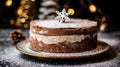 chocolate cake, Delicious tasty homemade cake wow background for Christmas