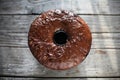 Chocolate cake dough gugelhupf, yeast risen