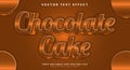 Chocolate Cake editable text effect Template Royalty Free Stock Photo