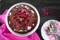 Chocolate cake with fresh berries. Royalty Free Stock Photo