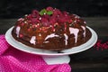 Chocolate cake with fresh berries. Royalty Free Stock Photo