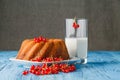 Chocolate cake with fresh berries set Royalty Free Stock Photo