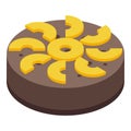 Chocolate cake fruit icon isometric vector. Cream pastry cafe