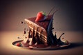 Chocolate cake. Generative AI illustration.