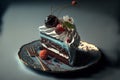 Chocolate cake. Generative AI illustration.