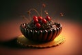 Chocolate cake. Generative AI illustration.
