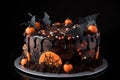 Chocolate cake Halloween themed