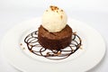 Chocolate Cake With Ice Cream. Petit Gateau