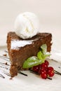 Chocolate cake with icecream Royalty Free Stock Photo