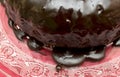 Chocolate cake `Kuglof` with melted chocolate Royalty Free Stock Photo