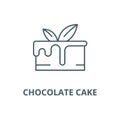 Chocolate cake line icon, vector. Chocolate cake outline sign, concept symbol, flat illustration Royalty Free Stock Photo
