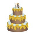 Chocolate Cake with Party Candies isolated Clipart