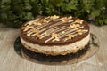 Chocolate cake with peanuts, snickers cake Royalty Free Stock Photo