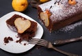 Chocolate cake with pears Royalty Free Stock Photo