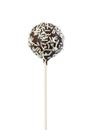 Chocolate cake pop with white sprinkles Royalty Free Stock Photo