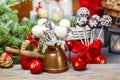 Chocolate cake pops in christmas setting Royalty Free Stock Photo