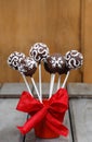 Chocolate cake pops in christmas setting Royalty Free Stock Photo