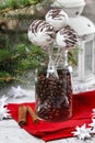 Chocolate cake pops in christmas setting Royalty Free Stock Photo