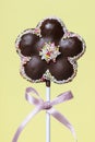 Chocolate cake pops in flower shape