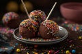 Chocolate cake pops. Generate AI