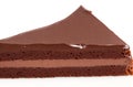 Chocolate cake slice isolated on white and background Royalty Free Stock Photo