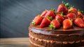 Chocolate Cake with Strawberries: A Modern Abstract Interpretation generative AI