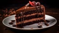 Chocolate Cake, Tempt the Senses Scrumptious Dessert, Indulging in Decadence Royalty Free Stock Photo