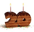 Chocolate cake for twentieth birthday