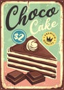 Chocolate cake vintage tin sign