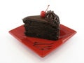 Chocolate cake whole plate Royalty Free Stock Photo