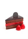 Chocolate cake zacher with raspberry Royalty Free Stock Photo